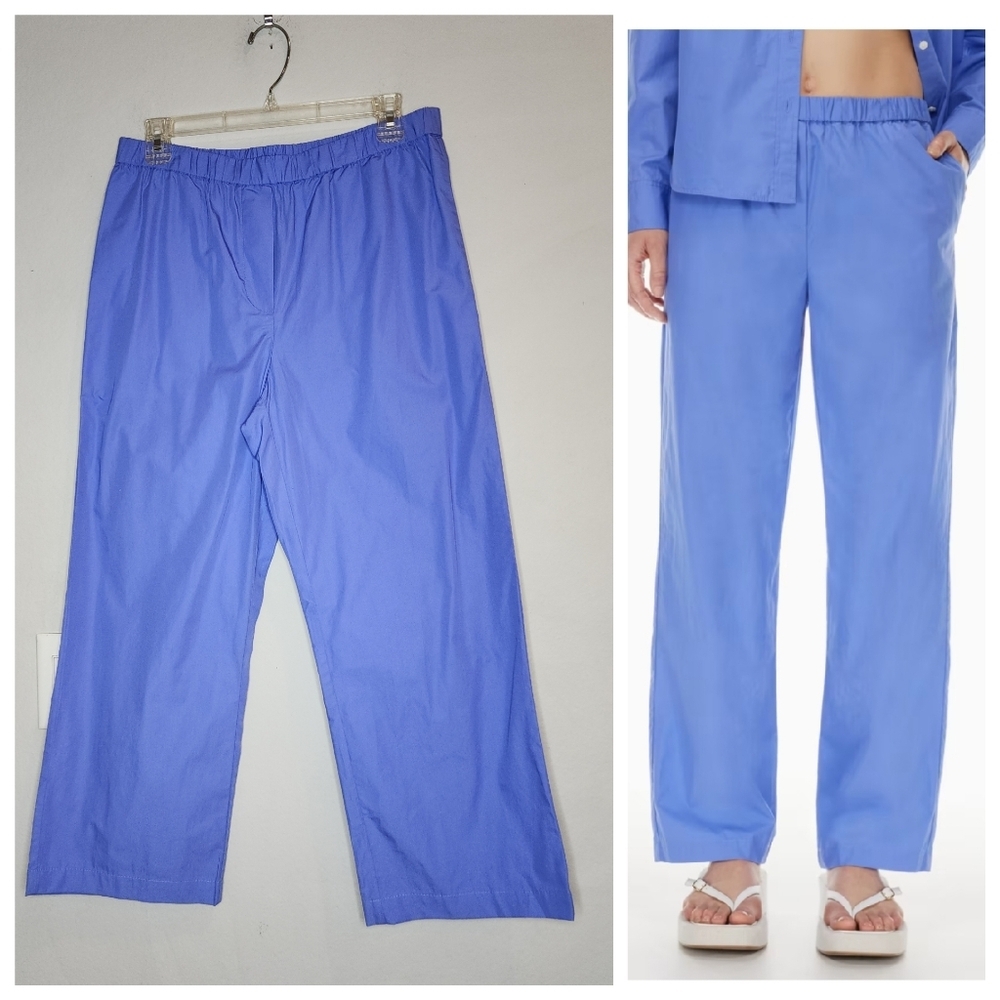 Wilfred Relaxed Straight-Leg Cotton Pants in Periwinkle Blue